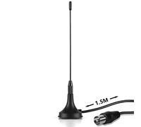 August DTA180 - Antenne TV Intérieur TNT HD - Puissante, Petite, Mini, Discrète, Portable, Base magnétique, Réception Optimale de la Télévision France Belgique Maison, Camping Car, Caravane - Noir