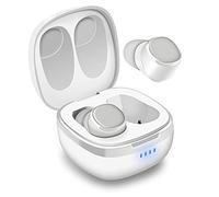 August EP800 - Écouteurs Bluetooth sans Fil True Wireless Intra Auriculaire Blanc - Discret avec Micro - Oreillette Bluetooth Étanche Waterproof qualité IPX6 Idéals Sport - 25h de Batterie