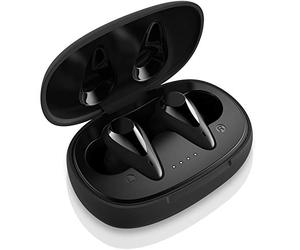 August EP810 - Ecouteurs Intra Auriculaires Bluetooth 5 True Wireless Micro - Earpods Discret Noir USB C Tactile Volume Bass Sport Running Course Compatible Android Apple Universel Longue autonomie