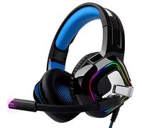 August EPG100 - Casque Gamer Filaire Micro PC 5.1 Jack USB 3D - Casque Gaming LED RGB Compatible avec Console Xbox Switch Son 360 Confortable pour Jeux vidéo ou Visioconférence - Noir