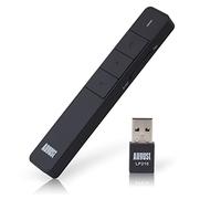 August LP210 - Télécommande PowerPoint Présentation Pointeur Laser Rechargeable - Diapo Ordinateur USB sans Fil Keynote Prezi Slide - Compatible PC Windows 11, 10, 8, 7, Mac Linux, Chrome - Noir