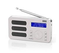 August MB225 - Radio Portable Rechargeable FM Dab RNT - Petite Radio Numérique Stéréo Portative Digitale avec Batterie Alarme Poste 40 Présélections et Prise écouteurs (Blanc)