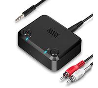 August MR270 - Transmetteur Bluetooth TV 5.0 aptX Low Latency Dual Link - sans Fil Multipoint Double pour 2 Casques & Enceintes - Jack 3.5mm Optique Toslink RCA, Batterie, Mini, Faible Latence