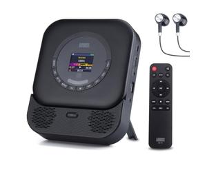 August SE15 Lecteur CD Portable Rechargeable Bluetooth 5.3 avec Ecouteurs | Baladeur CD et MP3 Mural avec Mode Répétition/Prise AUX 3,5 mm/Port USB/Protection Anti-Skip/Télécommande pour Maison/Voiture