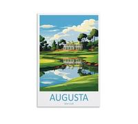 Augusta - Impressions sur toile de peintures à thème parcours de golf et voyages - Affiche d'œuvre d'art pour décoration d'intérieur : salon, chambre à coucher, salle de bain, bureau - 30 x 45 cm