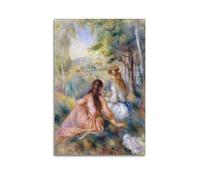 Auguste Renoir In The Meadow Impressionnist Serein Rural Pastoral Poster Work Impression sur toile pour salon, chambre à coucher, bureau, décoration d'intérieur 60 x 90 cm