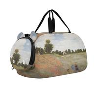 Auguste Renoir Sac de sport pour filles Motif peinture piano Sac fourre-tout de voyage Sac de week-end Sac de sport pour garçons, Claude Monet Peinture Fleurs de Coquelicot, Classique