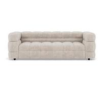 Augustin - Canapé droit 3 places en velours texturé - Beige Beige