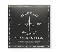 Augustine 650407 Black Label Jeu de cordes guitare classique carte noir tension normale