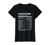 Augustine Valeur Nutritive Nom Drôle T-Shirt Graphique avec Valeur, Femme, Noir, L