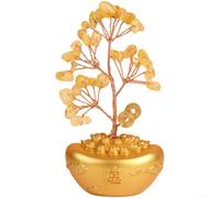 AugustknowU Arbre à monnaie en résine - Porte-bonheur en forme de gourde dorée pour tableau de bord de voiture, décoration d'intérieur, style chinois (C)