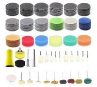 AugustknowU Assortiment de papiers abrasifs secs et humides de 5,1 cm de diamètre, grain 60 à 10 000 avec double support, tailles 0,6 cm et 6,35 mm pour plusieurs surfaces