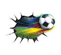 AugustknowU Autocollants muraux 3D en PVC pour salon, chambre à coucher, bureau, décoration de magasin, motif ballon de football, autocollant mural compatible avec les murs en bois et métal (D)