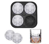 AugustknowU Bac à glaçons 3D en forme de football, avec entonnoir pour whisky, cocktails, bourbon, brandy, café glacé, jus de thé, desserts - Matériau de qualité alimentaire (ballon de football)