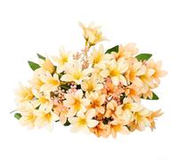 AugustknowU Bouquet de lys artificiels à 18 tiges en tissu de soie pour balcon, livre d'or de mariage et séances photo de style de vie (jaune pâle)