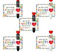 AugustknowU Cartes de Saint-Valentin avec stylo rétractable, mesurant environ 14 x 8,9 cm, pour un transport et une utilisation pratiques
