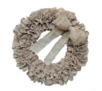 AugustknowU Couronne rustique en toile de jute pour décoration de porte d'entrée qui met en valeur l'esthétique de la maison rustique et shabby chic