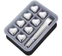 AugustknowU Glaçons réutilisables en forme de cœur fabriqués en acier inoxydable 304 de qualité supérieure pour une performance thermique constante et une sécurité (E)