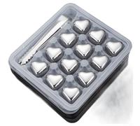AugustknowU Glaçons réutilisables en forme de cœur fabriqués en acier inoxydable 304 de qualité supérieure pour une performance thermique et une sécurité constantes (G)