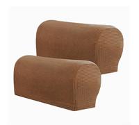 AugustknowU Housse d'accoudoir de canapé en polyester avec design antidérapant pour chaises de salon et accoudoirs de 45,5 à 53 cm de long (marron clair)