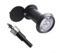 AugustknowU Judas de porte en verre optique offrant un angle de vision de 200 degrés et un écran d'intimité pour applications de sécurité domestique (noir)