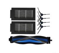AugustknowU Kit de brosses compatibles Ecovacs T50 Pro, avec brosse principale, quatre brosses latérales, deux chiffons filtrants HEPA, pour un nettoyage efficace