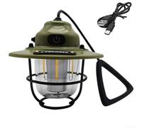 AugustknowU Lampe de camping rétro, luminosité réglable, lanterne de camping rechargeable avec poignée portable, lampe vintage à suspendre pour tentes en plein air, randonnée, jardin (vert)