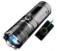 AugustknowU Lampe torche P70 avec zoom réglable 3000 lm de sortie de lumière blanche et affichage de l'alimentation intégré optimisé pour le chargement (D)
