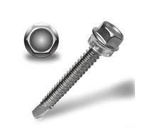 AugustknowU Lot de 100 vis auto-perceuses à tête hexagonale en acier inoxydable M5,5 x 50 mm pour fixation directe sur des tôles métalliques et panneaux de toiture (12#M5,5 x 50)