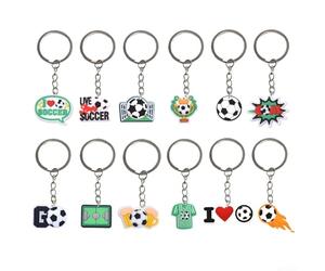 AugustknowU Lot de 12 porte-clés de football avec des thèmes uniques pour les événements d'équipe, les fêtes d'anniversaire, les remises de diplôme et l'appréciation des fans