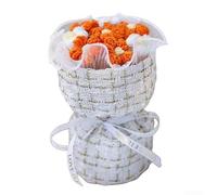 AugustknowU Lot de 7 bouquets de fleurs bouffantes tricotées, profondeur texturée et forme féminine, pour la Saint-Valentin, un anniversaire, des moments de reconnaissance attentionnés (A)