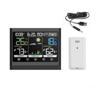 AugustknowU Moniteur météo numérique avec horloge et écran tactile pour des données de température et d'humidité intérieures et extérieures en temps réel