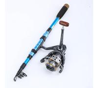 AugustknowU Moulinet de canne à pêche bleu noir pour combo 1,8 m Leurre Casting Kit pour mer, lac, rivière
