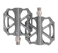 AugustknowU Pédales de vélo en alliage d'aluminium léger usiné CNC pour vélo de route VTT avec double roulement et clous antidérapants (gris)