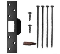 AugustknowU Plaque de gâche surdimensionnée de 17,8 cm pour corriger le mauvais alignement du loquet causé par le rétrécissement du cadre, le gonflement ou les erreurs d'installation antérieure (noir)