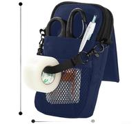 AugustknowU Pochette fonctionnelle pour les professionnels fabriquée en tissu polyester, plusieurs poches et panneau d'accès en maille pour les fournitures (bleu marine)