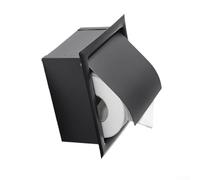 AugustknowU Porte-papier toilette encastré en acier inoxydable conçu pour une utilisation murale de salle de bain avec intégrité fiable (noir)