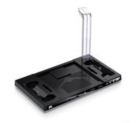 AugustknowU Pour station d'accueil Steam Deck avec ventilateur de refroidissement et espace de rangement pour casque RGB Ambient et quatre emplacements de charge USB 2.0