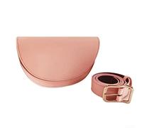 AugustknowU Sac banane de golf avec fermeture magnétique style coréen en forme de demi-lune pour télémètre et balles Tees en cuir PU (rose)