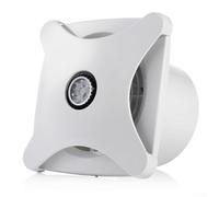 AugustknowU Ventilateur d'échappement mural 28 W avec éclairage LED 5 W haute performance panneau ABS blanc ventilation silencieuse faible vibration moteur en cuivre pur design fin installation facile