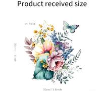 AugustknowU WTD MK1046 Sticker mural décoratif en PVC Motif papillon et fleurs