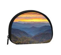 AUGUSTRUSH Blue Ridge Parkway Mountains Petit porte-monnaie en toile avec fermeture éclair Portable et tendance pour femmes et filles Idéal pour ranger pièces de monnaie, porte-clés, cartes de crédit