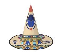 AUGUSTRUSH Chapeau de sorcière réglable pour femme et homme, chapeau d'Halloween scarabée égyptien, accessoire de fête d'Halloween, casquette de magicien pointue pour cosplay, carnaval, bal masqué, 1