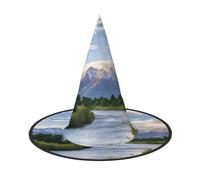 AUGUSTRUSH Chapeau de sorcière réglable pour homme et femme, chapeau d'Halloween du parc national de Grand Teton, accessoire de fête d'Halloween, casquette de magicien pointue pour cosplay, carnaval