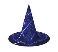 AUGUSTRUSH Chapeau de sorcière réglable pour homme et femme, chapeau d'Halloween en forme d'étoile filante, chapeau d'Halloween, chapeau de magicien pointu pour cosplay, carnaval, bal masqué, 1 pièce