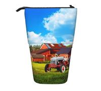 AUGUSTRUSH Company Trousse à crayons télescopique pour filles et garçons, motif tracteur agricole pour adolescents et adultes, grande trousse de rangement pour l'école, le bureau, l'université, Noir ,