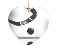 AUGUSTRUSH Décorations de Noël, art de hockey sur glace, décoration à suspendre pour arbre avec ruban pour cheminée, fête, mariage, décorations d'hiver, acrylique incassable, rond et cœur