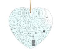 AUGUSTRUSH Décorations de Noël, chimie, décoration à suspendre pour sapin avec ruban pour cheminée, fête, mariage, décorations d'hiver, acrylique incassable, rond et cœur