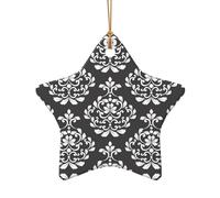 AUGUSTRUSH Décorations de Noël en céramique, damassé, décoration double face à suspendre pour cheminée de Noël, fête de Noël, ensemble cadeau souvenir décoratif de vacances, ensemble cadeau souvenir