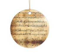 AUGUSTRUSH Décorations de Noël, note de musique, décoration à suspendre pour sapin avec ruban pour cheminée, fête, mariage, décorations d'hiver, acrylique incassable, rond et cœur